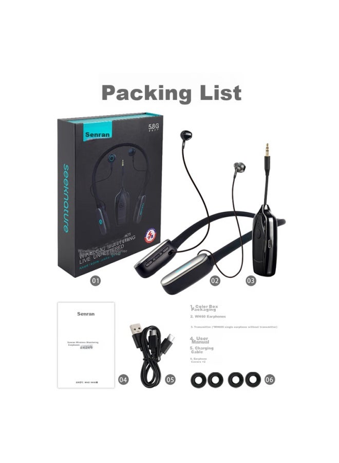 Seeknature Wh60 Dual Wireless Monitoring Headset Bluetooth Headphones, Anchor Ear Return, Performance Outdoor Gaming, Stereo Neckband Headphones - Image 4