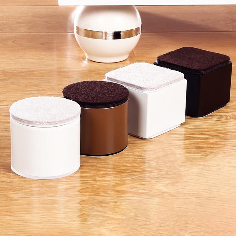 Square Self-Adhesive Steel Furniture Risers 2 Inch Height - Heavy Duty Bed Lifts for Sofa Table Chair - White Cube Design for Home Floor Protection - Image 4