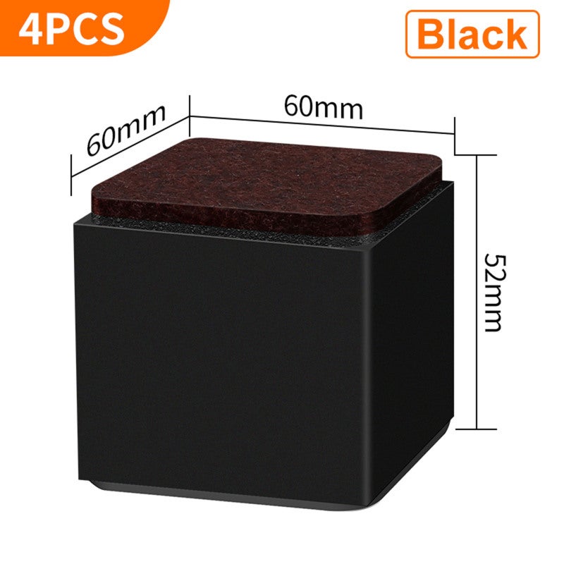 Square Self-Adhesive Steel Furniture Risers 2 Inch Height - Heavy Duty Bed Lifts for Sofa Table Chair - White Cube Design for Home Floor Protection - Image 3