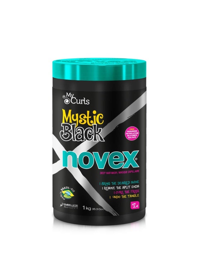 NOVEX NOVEX Mystic Black Deep Conditioning Mask - Baobab Oil Protects, Adds Moisture, Controls Frizz, Enhances Shine - rich in Vitamin A, C, D and E - omega 3, 6 and 9 (1kg/35.3oz) - Image 2