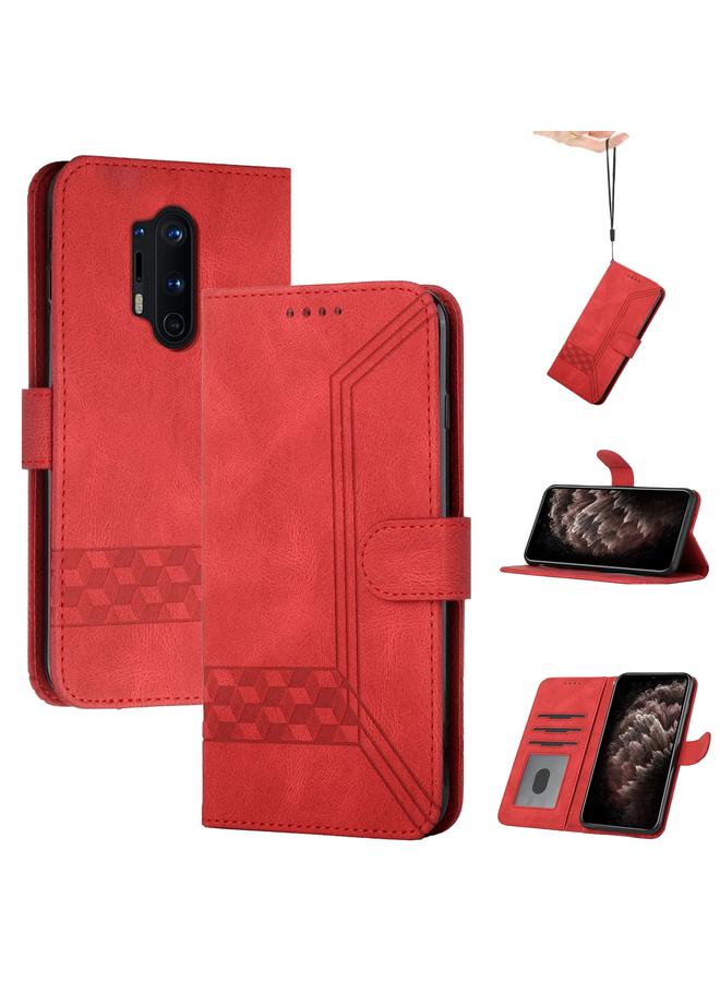 S-TOP Cubic Skin Feel Flip Leather Phone Case For OnePlus 8 Pro - Image 1
