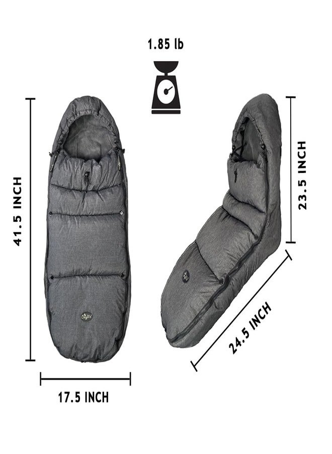 CozyMe Stroller Footmuff, Stroller Blanket with Hoodie for Toddler Winter Stroller Cover, Stroller Bunting Bag with Fleece Lined Front Height Adjustable & Removable Baby Bunting Bag for 6M-4T - Image 3