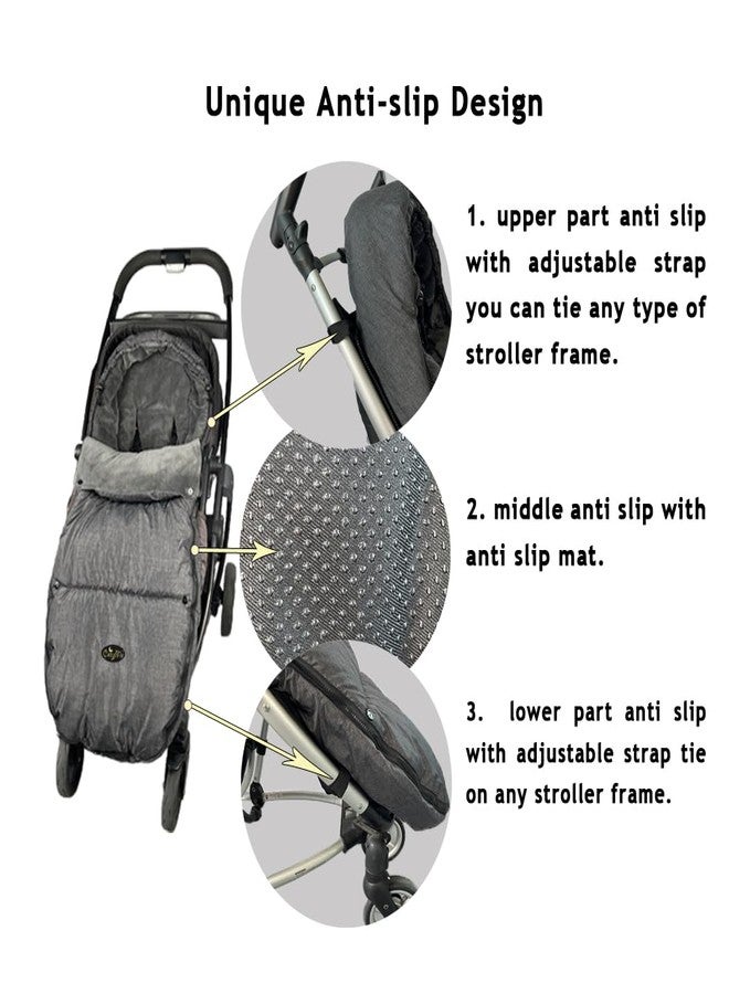 CozyMe Stroller Footmuff, Stroller Blanket with Hoodie for Toddler Winter Stroller Cover, Stroller Bunting Bag with Fleece Lined Front Height Adjustable & Removable Baby Bunting Bag for 6M-4T - Image 4