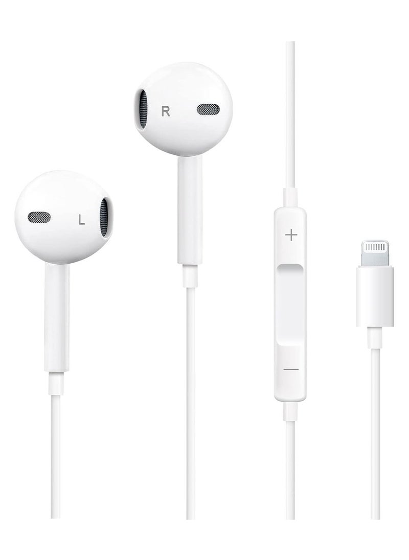 ELTRAZONE - iPhone Headphones, [MFI Certified] Earphones Wired Stereo Sound Earbuds with Microphone and Volume Control, Compatible with iPhone 14/13/12/SE/11/XR/XS/X/7/7 Plus/8/8P, Supports All iOS Systems,White - Image 1