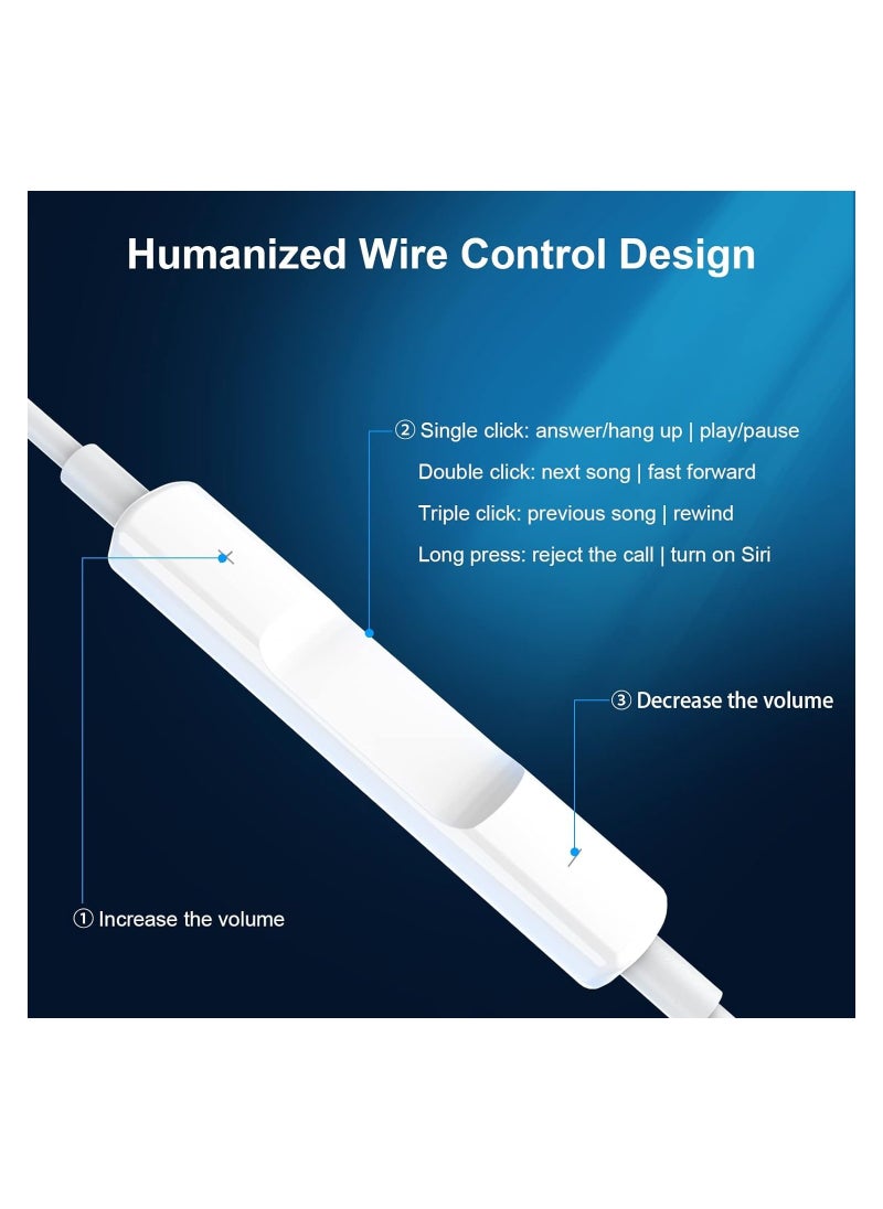 ELTRAZONE - iPhone Headphones, [MFI Certified] Earphones Wired Stereo Sound Earbuds with Microphone and Volume Control, Compatible with iPhone 14/13/12/SE/11/XR/XS/X/7/7 Plus/8/8P, Supports All iOS Systems,White - Image 1
