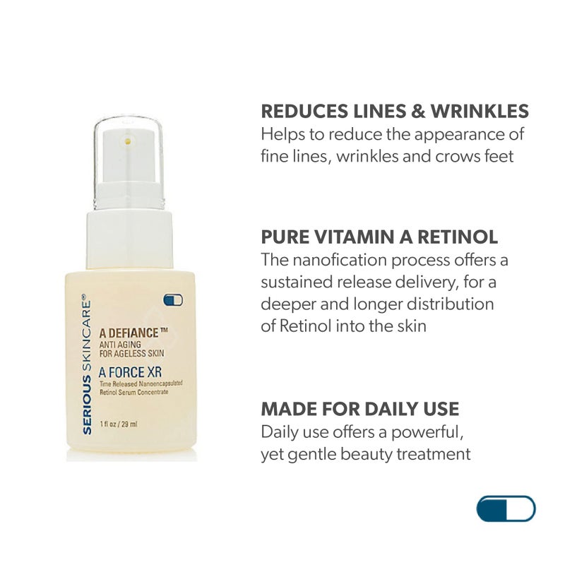Serious Skincare Retinol Anti-Aging Skin Care Set - Serum, Facial Moisture Cream & Face Wash - Smooth Fine Lines, Deep Wrinkles and Minimize Pores - Serious Skincare - 3 Piece Kit - Image 2