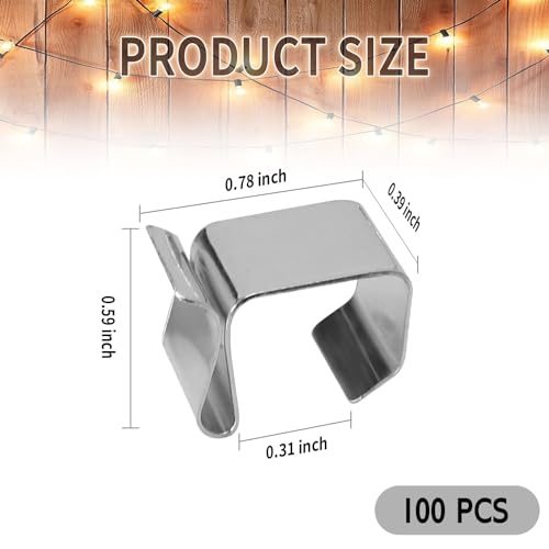 EATAKWARD 100 PCS Hooks 08 Inch Outdoor String Lights Clips Gutter H06 Galvanized Holiday Lighter Roof Hooks Weatherproof Cable Hanger Hooks for Light Kitchen Bathroom Garden - Image 3