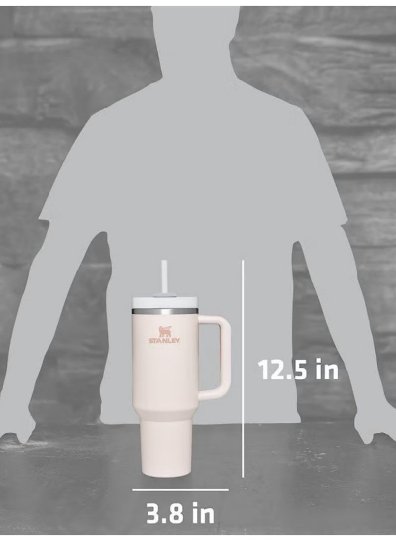 Stanley 40oz Stanley Quencher H20 Flowstate Stainless Steel Vacuum Insulated Tumbler with Lid and Straw for Water, Iced Tea or Coffee, Smoothie and More, Cream (Rose Quartz) - Image 5