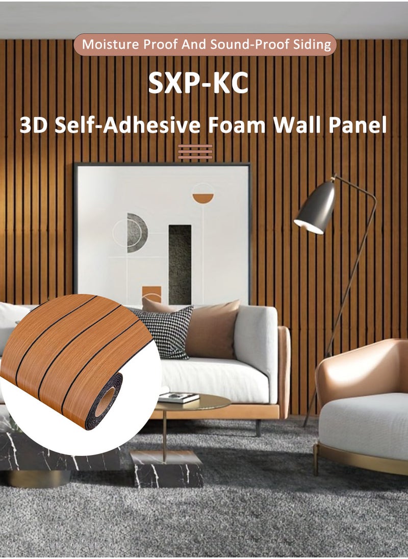 EzzySo Vinyl Peel and Stick Wall Tiles - 1 Roll Grid Pattern 3D Foam Wallpaper, Self-Adhesive Thickened Wall Covering for Ceiling, Partition, Curved Surfaces Indoor Use Moisture-Proof Sound Insulation Wallboard 2.8mm×40cm×300cm  - Image 2