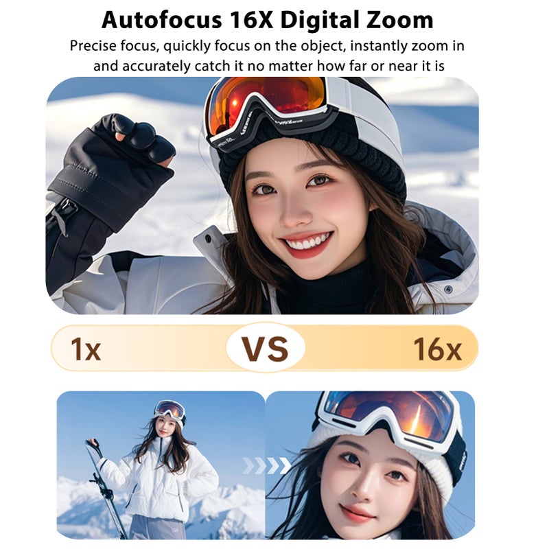 64MP Digital Camera 16X Zoom 4K Video Vlog Cameras with 2.88" Screen for Teen Adults Beginners White - Image 3