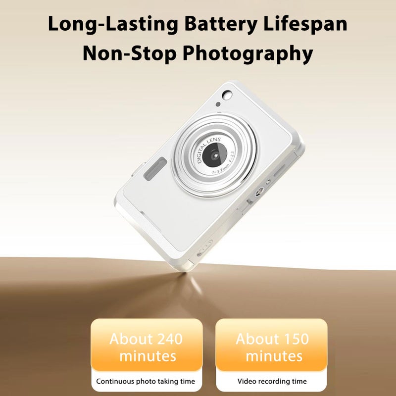 64MP Digital Camera 16X Zoom 4K Video Vlog Cameras with 2.88" Screen for Teen Adults Beginners White - Image 5