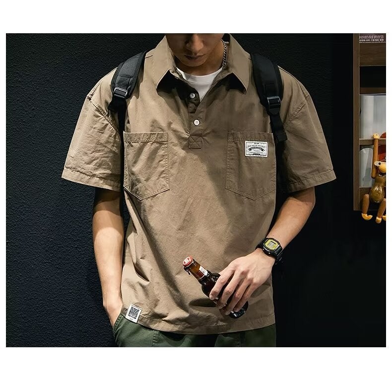 2024 Summer Mens Wear Polo Shirt Youth Thin Style Loose Fit Fresh Casual Niche Gentleman T-shirt Other Material Brown 