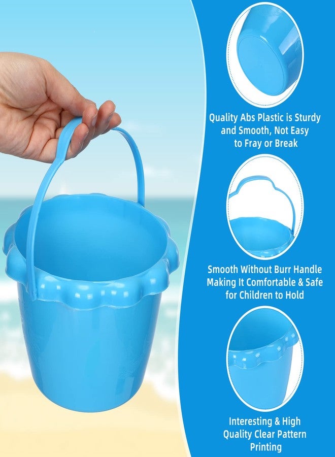 Threan 30 Pcs 6.3" 1.5l Sand Buckets Bulk for Kids Plastic Small Beach Bucket with Handles Pails Beach Toys for Sand Molds Summer Candy and Play Pool Gift Party - Image 3