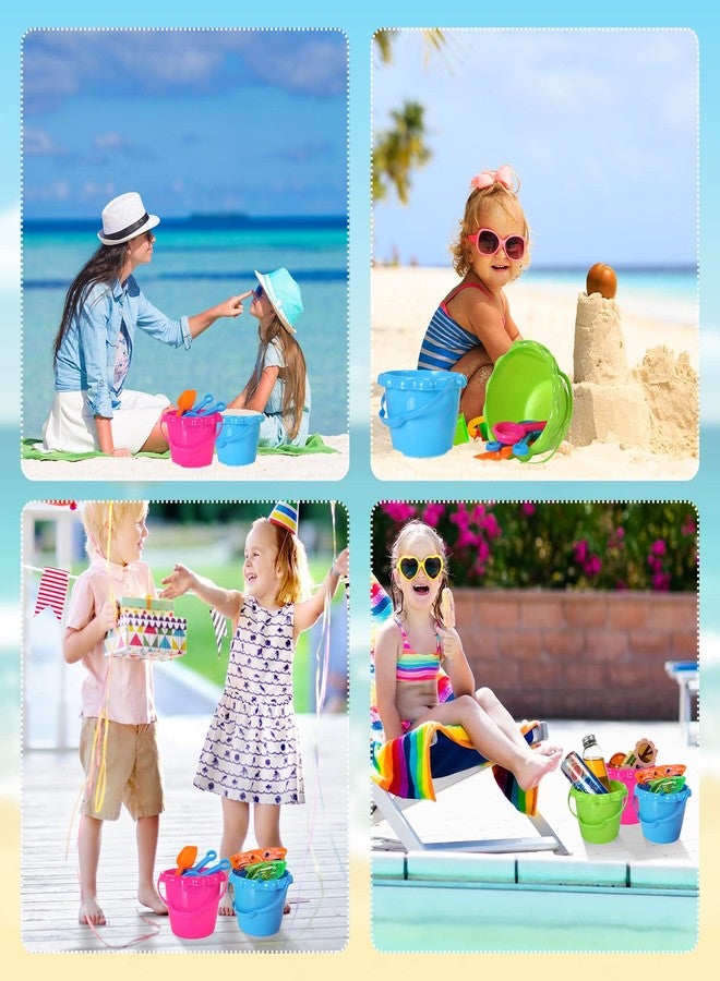 Threan 30 Pcs 6.3" 1.5l Sand Buckets Bulk for Kids Plastic Small Beach Bucket with Handles Pails Beach Toys for Sand Molds Summer Candy and Play Pool Gift Party - Image 5