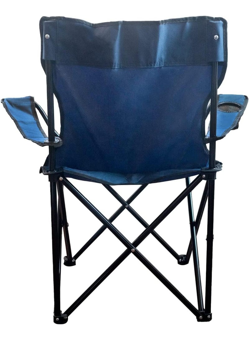 Decorhills Folding Beach Chair, Portable Outdoor Collapsible Camping Chair with Steel Frame and Polyester Seat, Big Chair for Hiking, Fishing, Picnic, Garden, Beach – Blue - Image 5