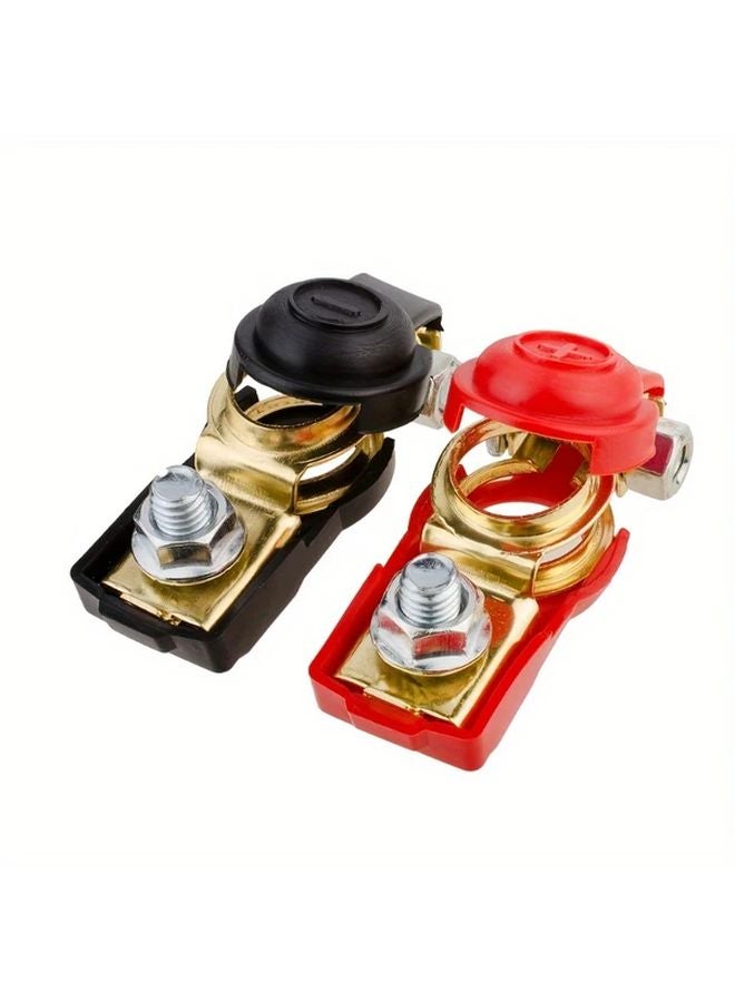 أطراف كابلات البطارية الحمراء والسوداء والنحاسية 17-18 مم موصلات سيارات عالمية - Image 5