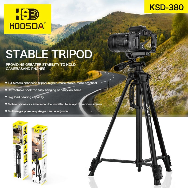 KOOSDA KSD-380 1.8M Stable Tripod – Perfect Support for Photography & Videography - Image 2