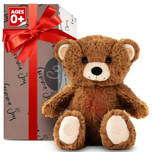 Gemma Joy Bedtime Baby Soothers for Sleep Cry Activated Heartbeat Stuffed Animal for Baby Newborn Calming Light Lullaby Music White Noise Shush Mothers Heartbeat Brown Bear Rechargeable
