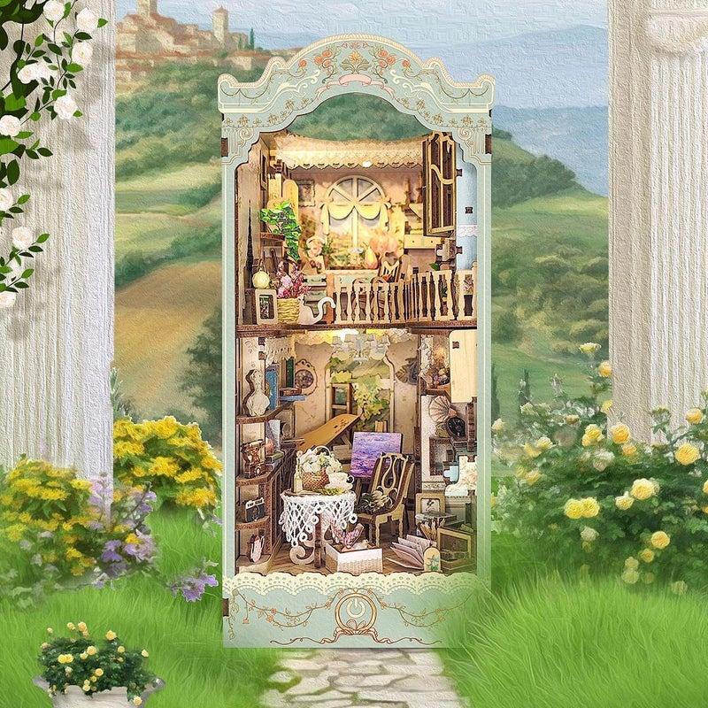 Pastoral Diary Surrounding Assembled Book Stand Student Three-Dimensional Fresh Jigsaw Puzzle Building Blocks Diy Cabin Ornaments - Image 2