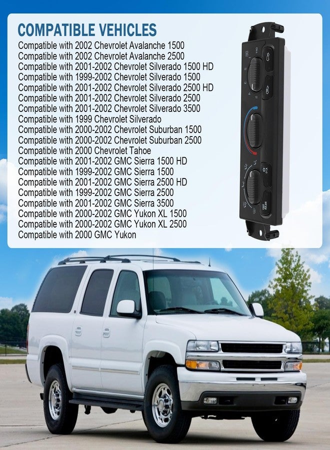 DICMIC وحدة التحكم في المناخ الأمامية DICMIC (مكيف الهواء/السخان) متوافقة مع سيارات شيفروليه سيلفرادو 1500 و2500 وجي إم سي سييرا 1500 و2500 موديلات 1999-2002، وشيفروليه سيلفرادو 1500 HD و2500 HD موديلات 2001-2002. بديل للأرقام: 599-218 و15054697 - Image 2