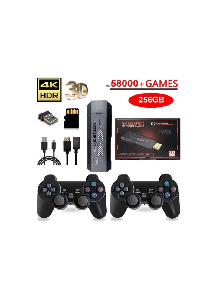 Generic - X2 4K 128G 40000 Game Stick Retro Game Console HD Video Game Console 2.4G Wireless Controller for PS1 GBA Christmas Gifts - Image 1