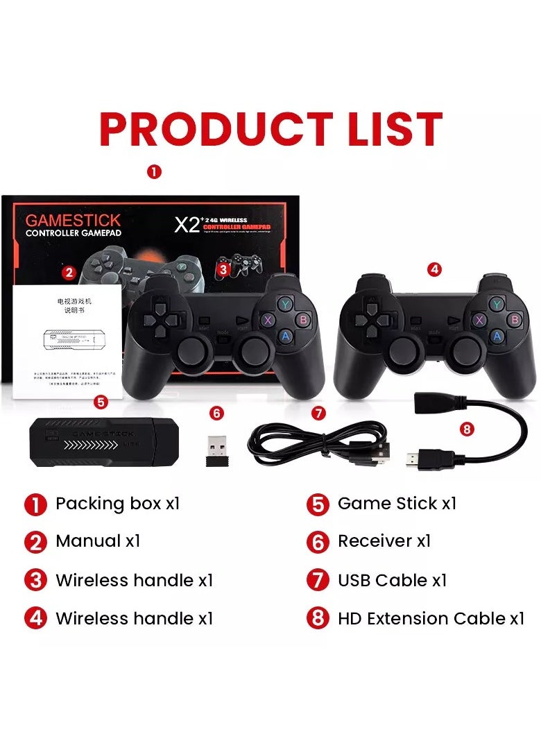 Generic - X2 4K 128G 40000 Game Stick Retro Game Console HD Video Game Console 2.4G Wireless Controller for PS1 GBA Christmas Gifts - Image 1