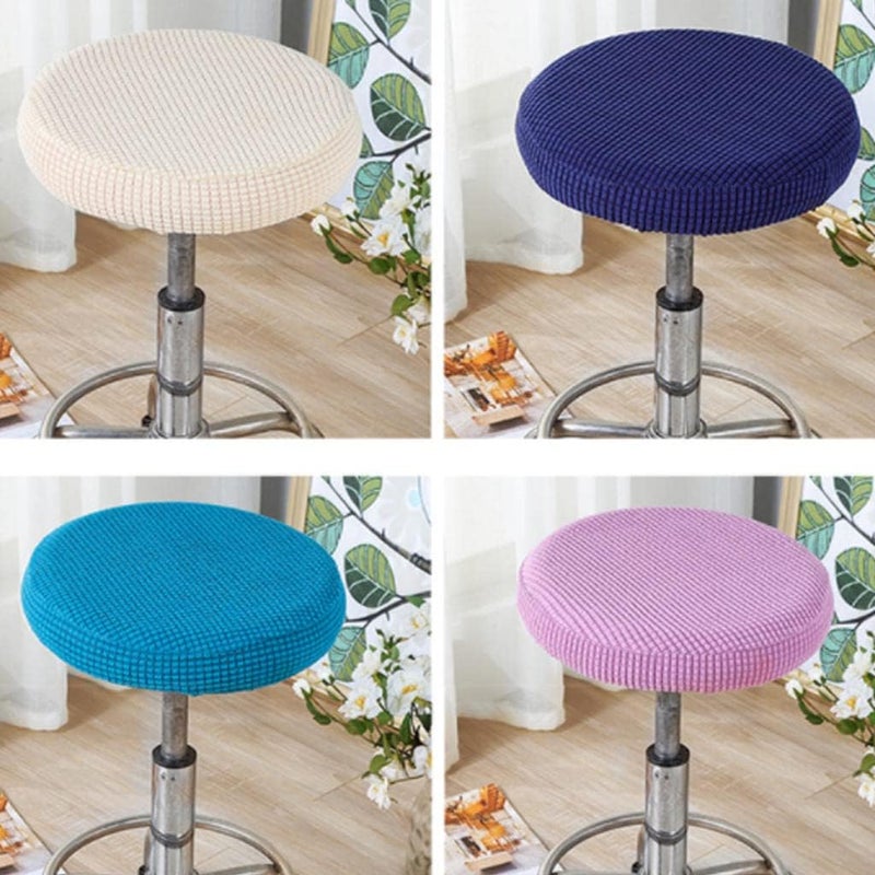 klarako Slip Resistant Round Bar Stool Cover Chair Seat Cushion, Stretchable Fits for 30 38cm / 12 15 Inch Stools  Dark Blue - Image 5