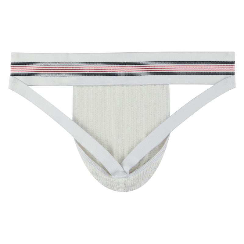 GYM Mens Old School Jockstrap with 2" Waistband (White, Large) - Image 3