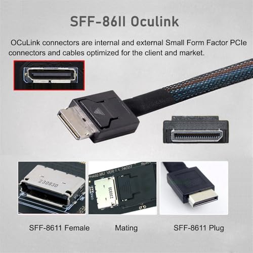 xiwai M.2 M-Key 2280 NGFF PCI-E4.0 to Oculink SFF-8612 SFF-8611 Host Cable 15cm for NVME U.2 SSD eGPU - Image 3