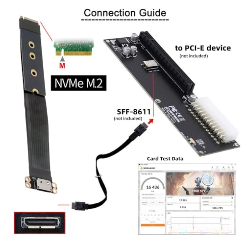 xiwai M.2 M-Key 2280 NGFF PCI-E4.0 to Oculink SFF-8612 SFF-8611 Host Cable 15cm for NVME U.2 SSD eGPU - Image 5
