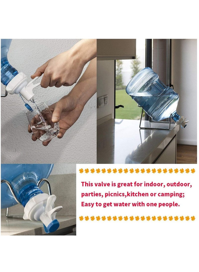KASTWAVE Water Dispenser Valve for 55mm Crown Top Drinking Bottle, Manual Reusable Water Jug Cap Plastic Device, Includes Lid Dirt Protector Blue (Not Fits for Threaded Crown Tops) - Image 5