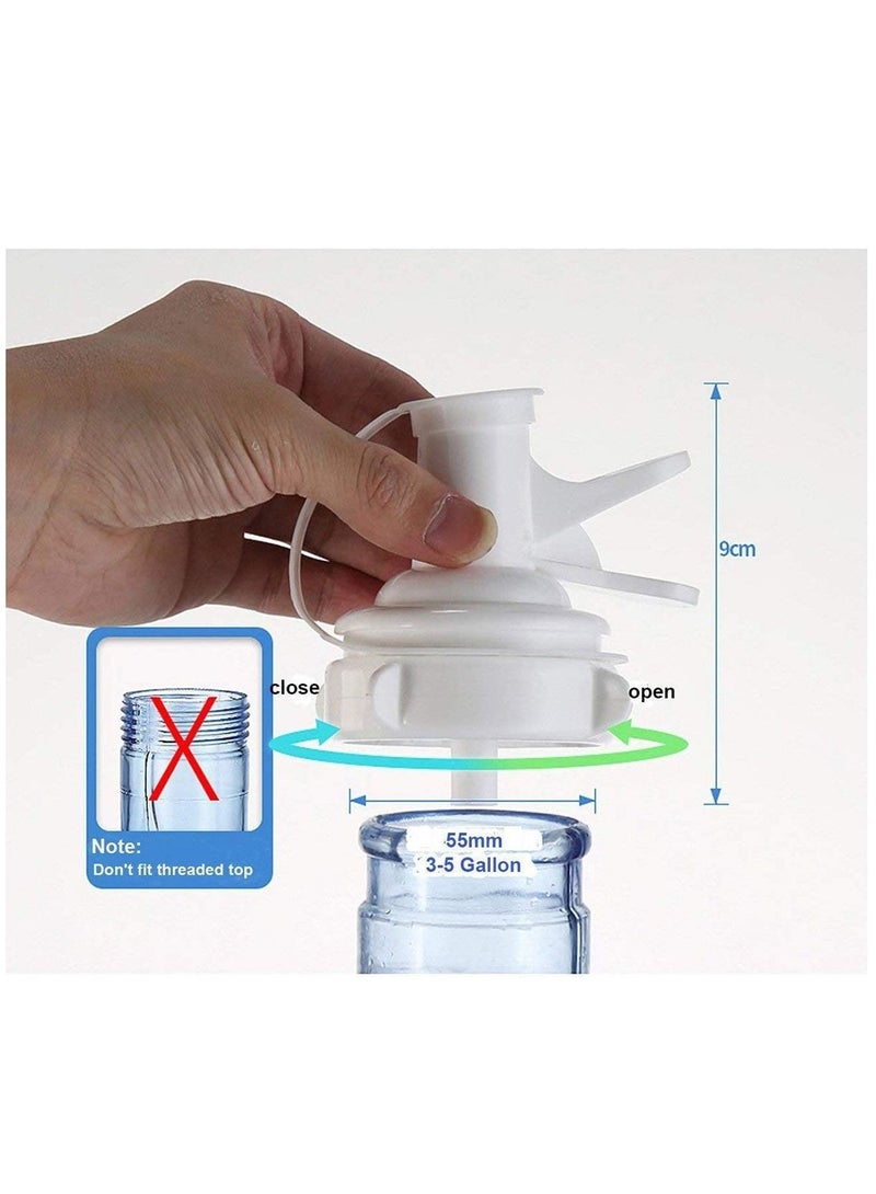 KASTWAVE Water Dispenser Valve for 55mm Crown Top Drinking Bottle, Manual Reusable Water Jug Cap Plastic Device, Includes Lid Dirt Protector Blue (Not Fits for Threaded Crown Tops) - Image 2