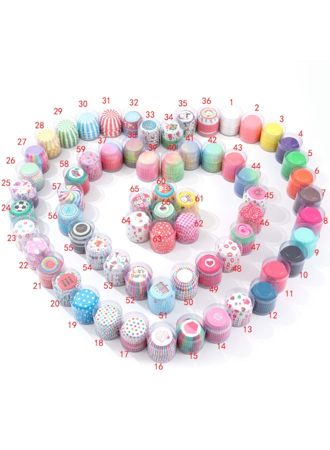 100 PCs Color Printing High Temperature Resistant Oil-proof Paper Cake Cup Baking Mold Solid Color Disposable Cake Bottom Support-Specifications:2.1 Tube Of Pure Powder (about 100 Paper Cups) - Image 4