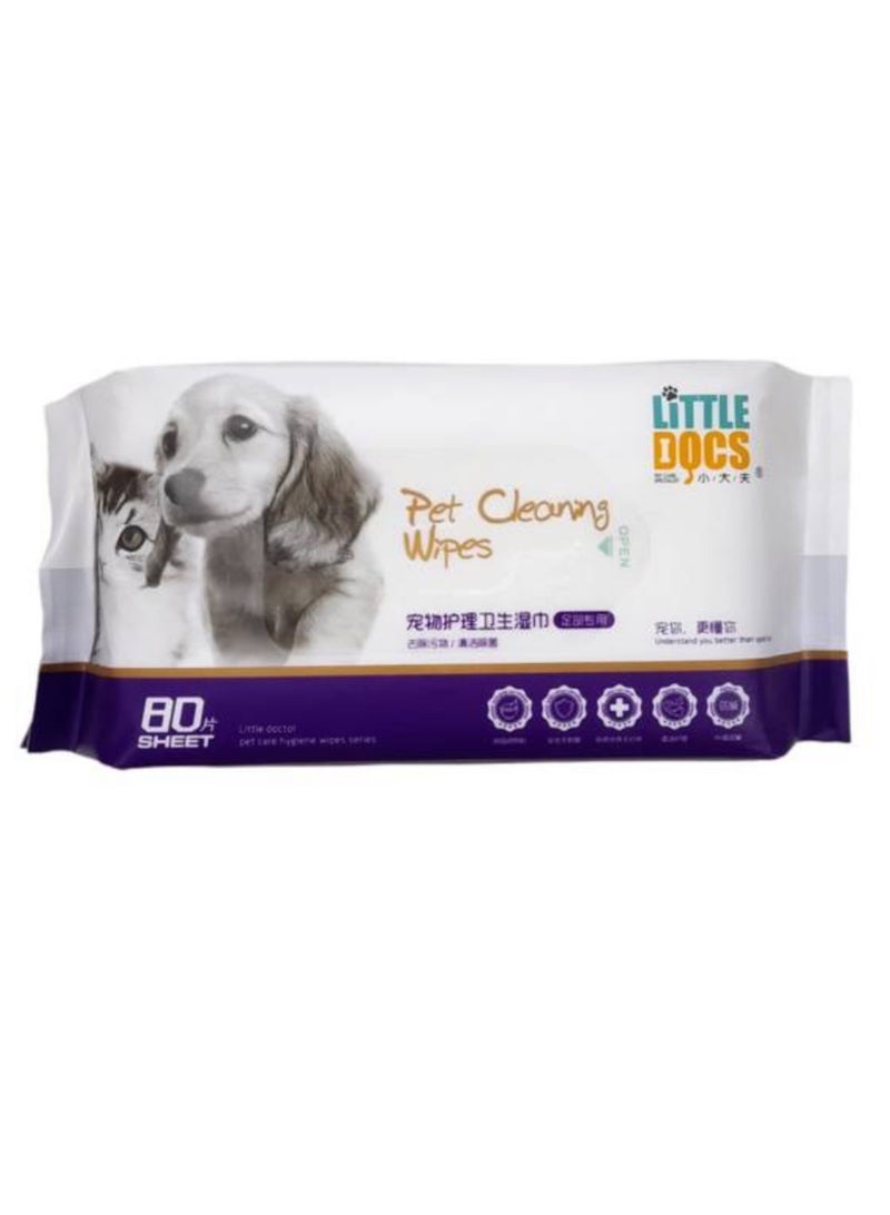 Generic Scented wet wipes for cats and dogs 80 pieces  - Image 1