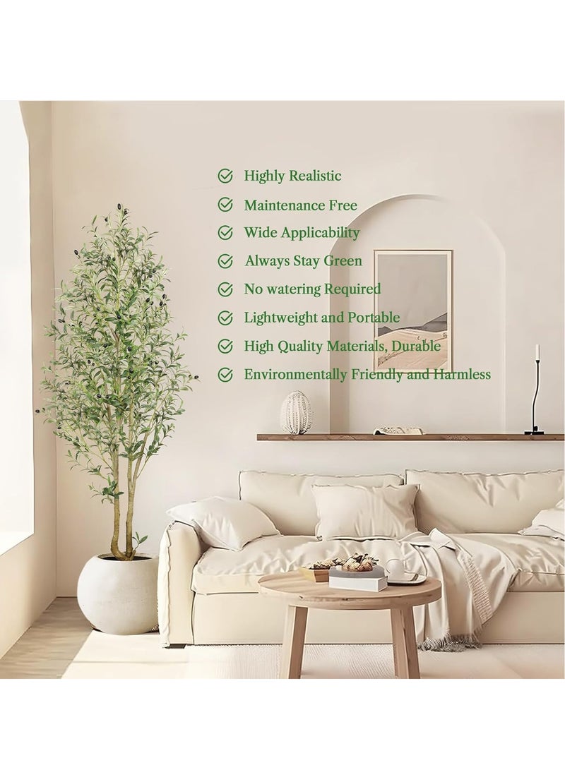 Y&D Artificial Olive Tree 150cm Big tall Fake Plants Artificial Olive Silk Plants Indoors with Curved Trunk in Pots Fake Tree for Home Office Living Room Indoor Outdoor Decor  - Image 2