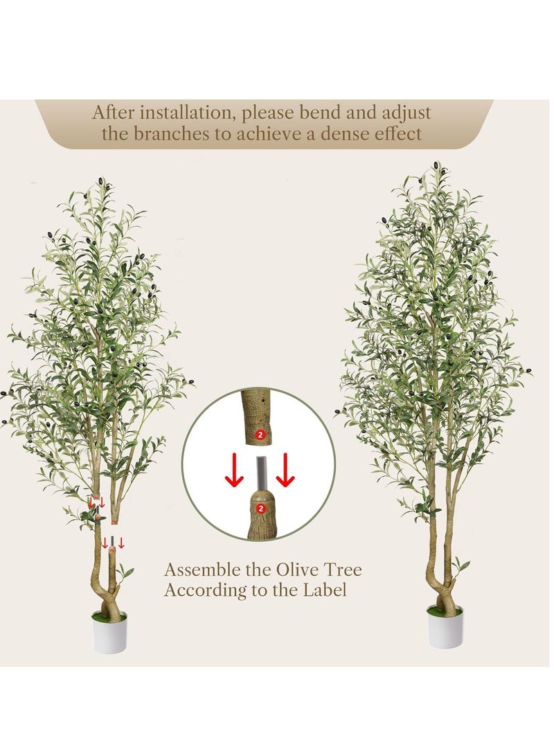 Y&D Artificial Olive Tree 150cm Big tall Fake Plants Artificial Olive Silk Plants Indoors with Curved Trunk in Pots Fake Tree for Home Office Living Room Indoor Outdoor Decor  - Image 3