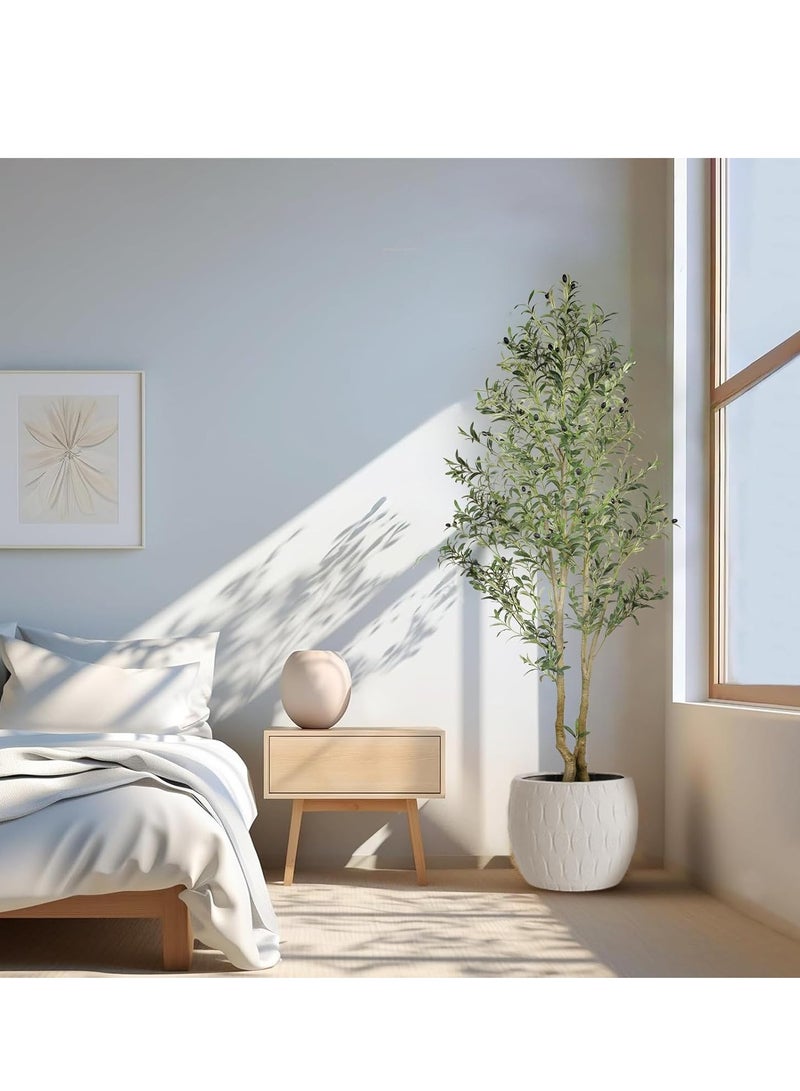Y&D Artificial Olive Tree 150cm Big tall Fake Plants Artificial Olive Silk Plants Indoors with Curved Trunk in Pots Fake Tree for Home Office Living Room Indoor Outdoor Decor  - Image 5