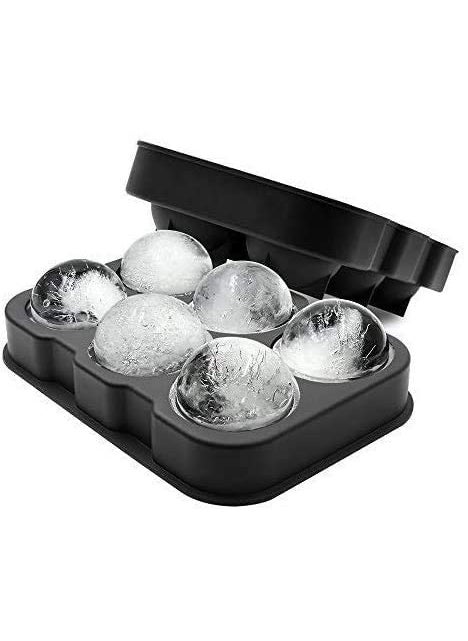 Wishbone - Wishbone Flexible Silicone Whiskey Ice Ball Maker, Ice Tiny Cube Trays Chocolate Mould Maker for Kitchen Bar Party Drinks-Multi Color (Ice 6 Ball) (Whisky Ball 6 SEC Round) - Image 1