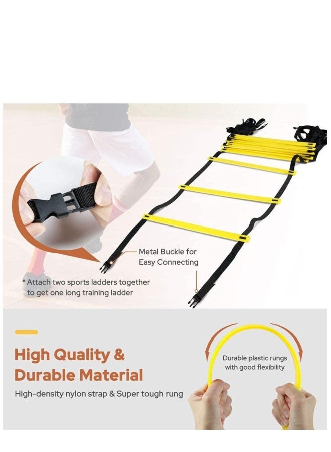 Generic Agility Ladder, Footwork Speed Training Drill Ladder, Agility Training Speed 8 Rung 13ft for Soccer, Football, Sports Training, Speed Agility Flexibility Ladder with Carrying Bag  - Image 1