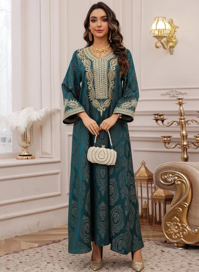 Take Two Mirror Flower Embroidered Jalabiya - Image 3