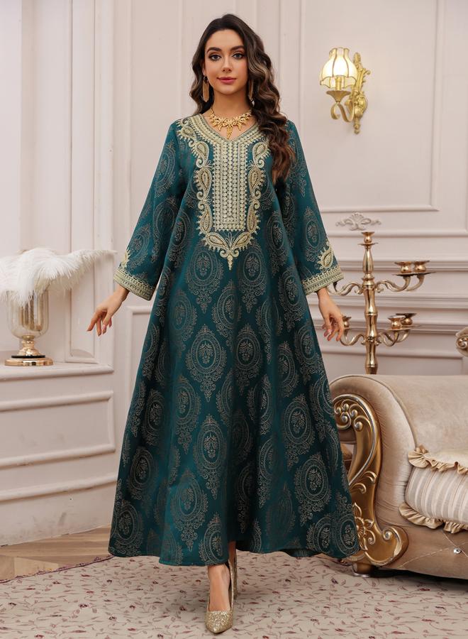 Take Two Mirror Flower Embroidered Jalabiya - Image 1