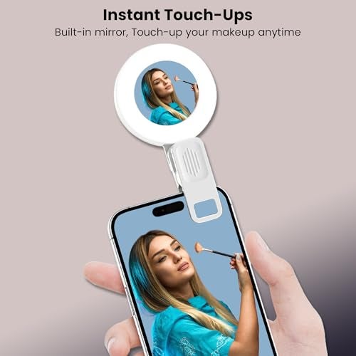 WeCool FL02 LED Video Camera Light for Zoom Meeting with inbuild Mirror, Photography Lighting with Clip Dimmable and Rechargeable for Camera Selfie Stick Tripod Laptop Cellphone - Image 2