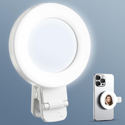 WeCool FL02 LED Video Camera Light for Zoom Meeting with inbuild Mirror, Photography Lighting with Clip Dimmable and Rechargeable for Camera Selfie Stick Tripod Laptop Cellphone - Image 1