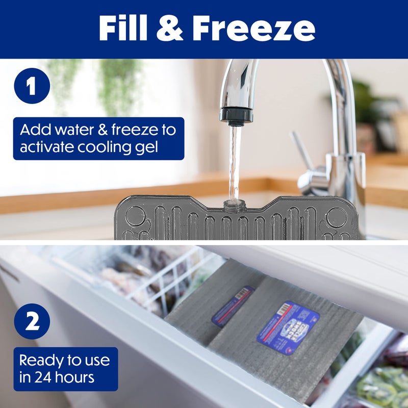 Cooler Shock Ice Packs for Cooler, Reusable, Long Lasting, Cold Freezer Packs for Coolers, Lunch Bags & Totes to Keep Food Fresh, Gray, 3 Pack - Image 4