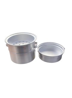 Ayda Aluminium Mandi Steamer Pot with Steamer Rack Silver 26cm  - Image 3