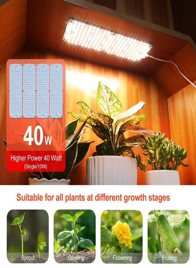 FECiDA 4Pack Grow Lights for Seed Starting, 2025 40W Flat Grow Light Panels for Shelves, Under Cabinet/Counter, Greenhouse, Indoor Plants, 4,8,12 Hr Timer, Free Linking - Image 4