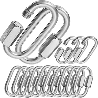 Evadow Evadow 16Pack Quick Link Chain, M10 3/8 Inch Locking Carabiner Chain Links for Porch Swing, 2000lbs Capacity Large  - Image 1