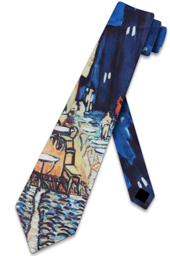 Three Rooker Outdoor Cafe Ties Van Gogh Art Necktie - Image 1