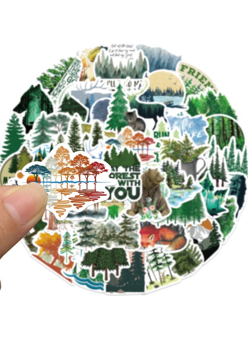 ORAINBOW Green Forest Stickers 50PCS Outdoor Camping Green Forest Fresh Stickers Outdoors Scrapbook for Laptop Outdoor Scrapbook Stickers Mountains Sticker Perfect Gifts for Kids Teens Adults - Image 2