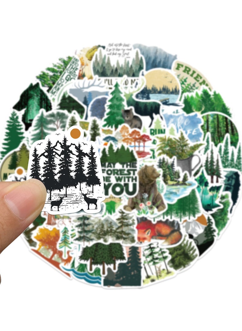 ORAINBOW Green Forest Stickers 50PCS Outdoor Camping Green Forest Fresh Stickers Outdoors Scrapbook for Laptop Outdoor Scrapbook Stickers Mountains Sticker Perfect Gifts for Kids Teens Adults - Image 4